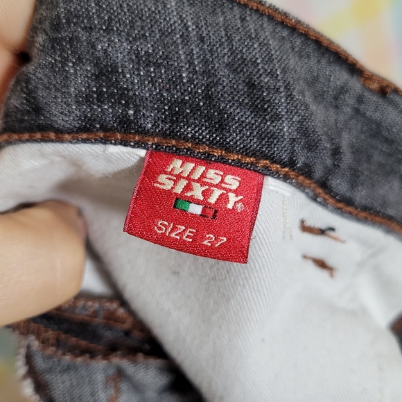 Miss Sixty Basic Italy gray denim punk rock jeans with zipper calf detail - Picture 12 of 12